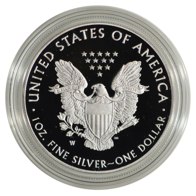 2020-W Proof Silver Eagle displaying deep mirror cameo proof fields with frosted Walking Liberty devices in original U.S. Mint presentation box